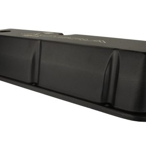 Ford Valve Cover, Fits Ford 289/ 302/ 351W, With Oil Fill Hole, Without Breather, With Baffle, Cobra Snake Logo, Black Satin – M-6582-LE302SBK