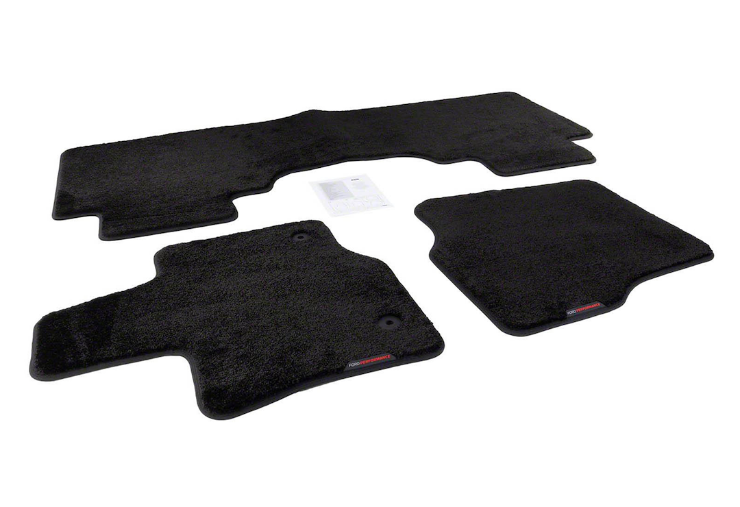 Ford Floor Mat, Black, Direct-Fit, Ford Performance Logo, Carpeting, 3 Piece – M-13086-F60