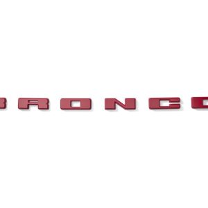 Ford Emblem, Bronco Letters, Grille, Red, With 3M Adhesive Backing – M-1447-BRD