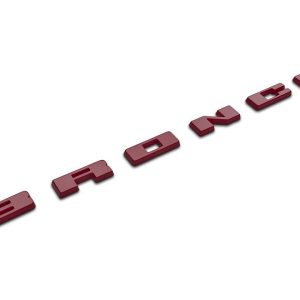 Ford Emblem, Bronco Letters, Grille, Red, With 3M Adhesive Backing – M-1447-BRD