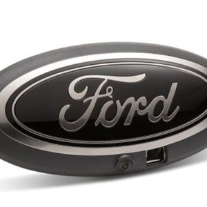 Ford Emblem, Ford Logo, Tailgate and Grille, Black, Oval, Smoked Chrome, Plastic, With Camera Provision, Set of 2 – M-1447-SDC