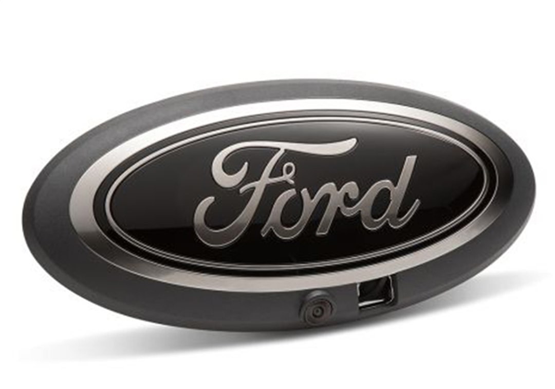 Ford Emblem, Ford Logo, Tailgate and Grille, Black, Oval, Smoked Chrome, Plastic, With Camera Provision, Set of 2 – M-1447-SDC