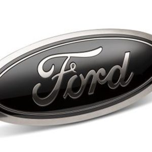 Ford Emblem, Ford Logo, Tailgate and Grille, Black, Oval, Smoked Chrome, Plastic, With Camera Provision, Set of 2 – M-1447-SDC