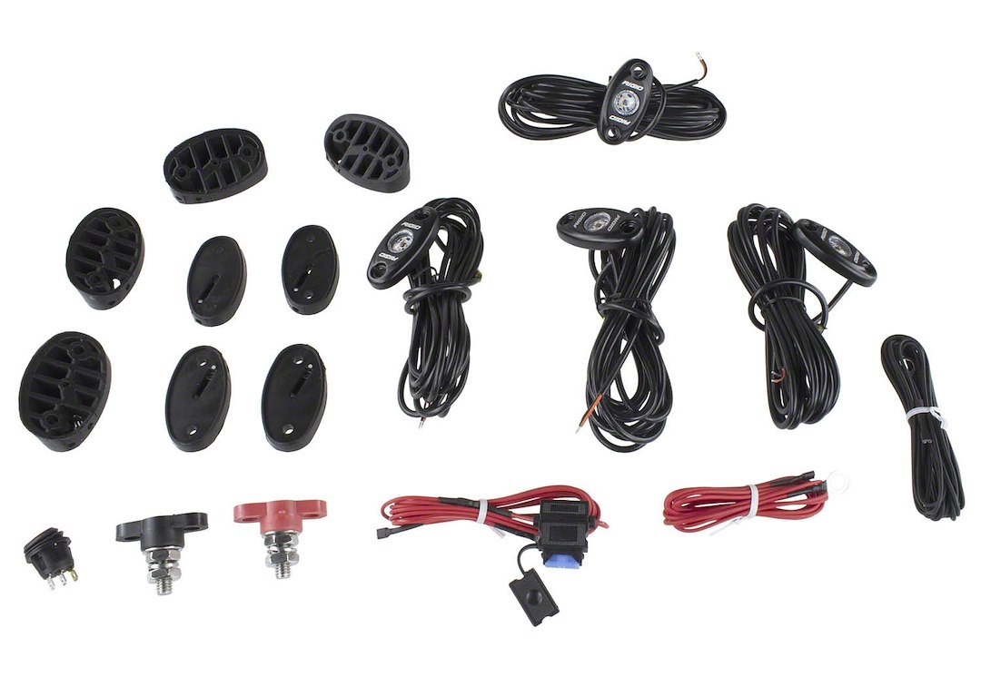 Ford Underbody Light Kit, Rigid, Underbody Mount, LED, Amber Light, Clear Lens, Black Aluminum Housing/ Polycarbonate Lens – M-15200-RUNA