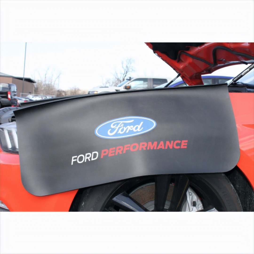 Ford Fender Cover, Universal, 27 Inches X 36 Inches, Black, With Ford Racing Performance Parts Logo, Single – M-1822-A7