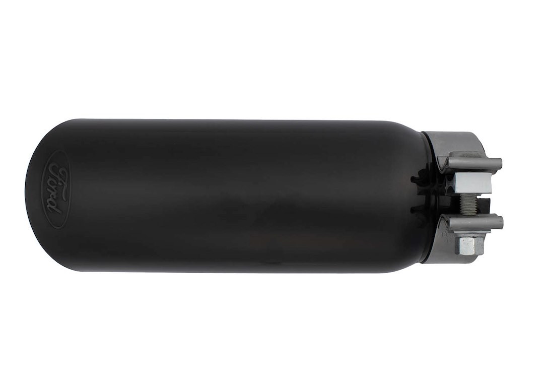 Ford Exhaust Tail Pipe Tip, 3-1/4 Inch Clamp on Inlet, 4 Inch Outlet, Stainless Steel, Round, Slant Cut, Double Wall Edge – M-5260-BCT1