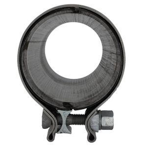Ford Exhaust Tail Pipe Tip, 3-1/4 Inch Clamp on Inlet, 4 Inch Outlet, Stainless Steel, Round, Slant Cut, Double Wall Edge – M-5260-BCT1