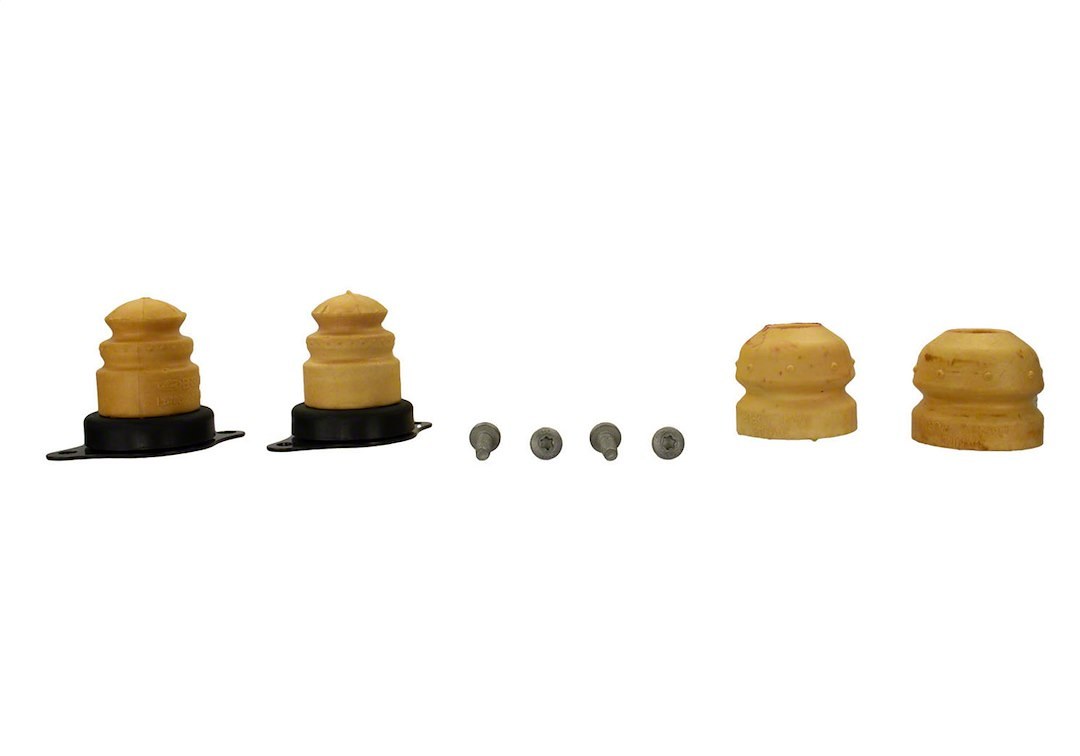 Ford Bump Stop, GM Style Stud Mount, Polyurethane, Yellow, With 2 Front and 2 Rear Jounce Bump Stops/ 4 Rear Attaching Bolts 3/8 Inch – M-5570-A