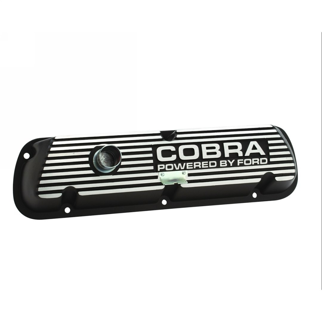 Ford Valve Cover, With Oil Fill Hole, Without Breather, With Baffle, Cobra Logo, Black Satin, Die Cast Aluminumset of 2 – M-6582-A