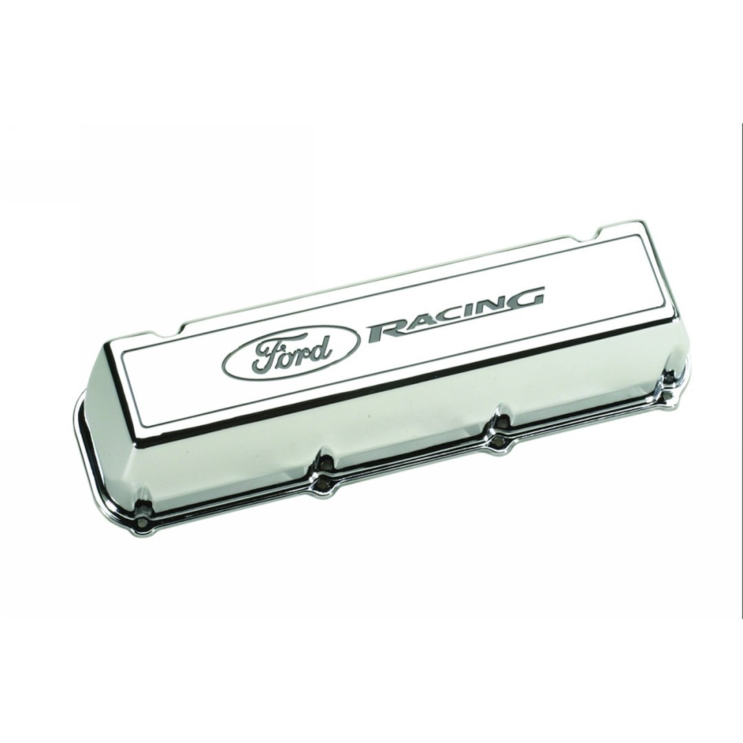 Ford Valve Cover, With Oil Fill Hole, Without Breather, With Baffle, Ford Racing Logo, Polished, Die Cast Aluminumset of 2 – M-6582-C460