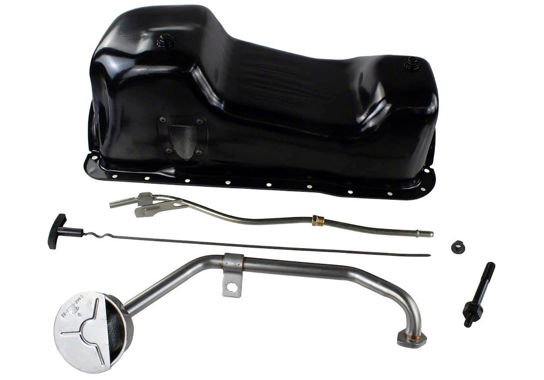 Ford Oil Pan, 351W/ 5.8L, 5 Quarts, Rear Wet Sump, Unplated, Not for Sale on Pollution Control Vehicles – M-6675-A58