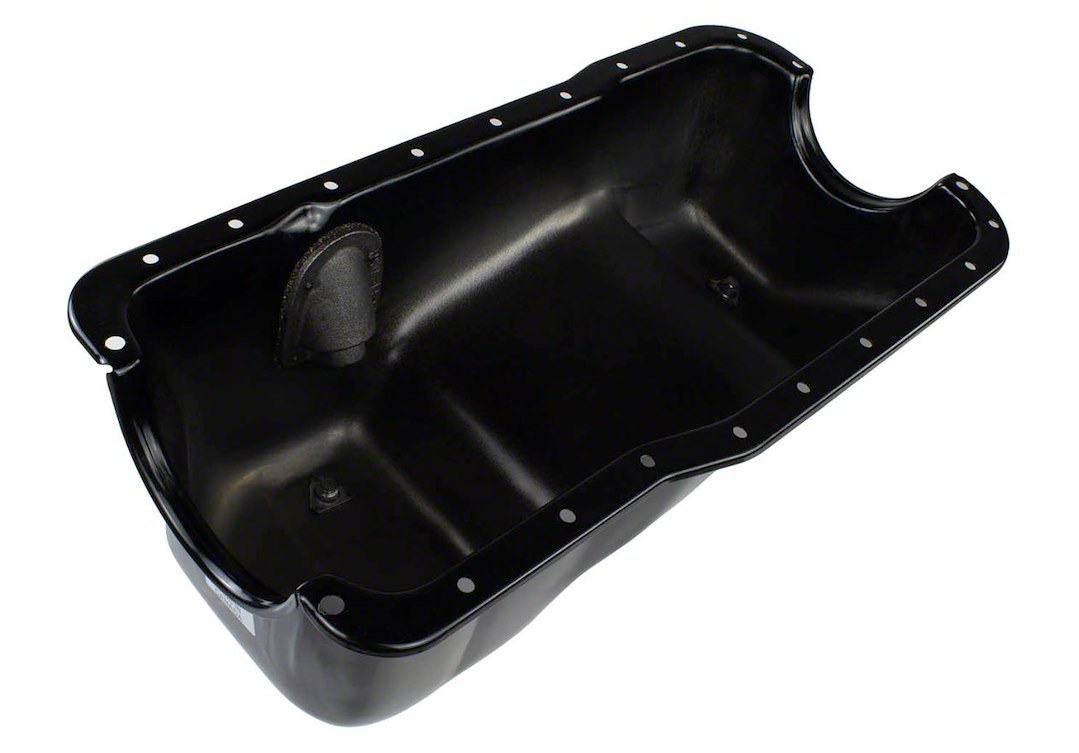 Ford Oil Pan, 351W/ 5.8L, 5 Quarts, Rear Wet Sump, Unplated, Not for Sale on Pollution Control Vehicles – M-6675-A58