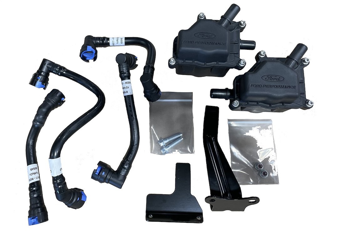 Ford Engine Oil/Air Separator, With Left and Right Canisters/ Hoses/ Brackets/ Hardware – M-6766-35TA