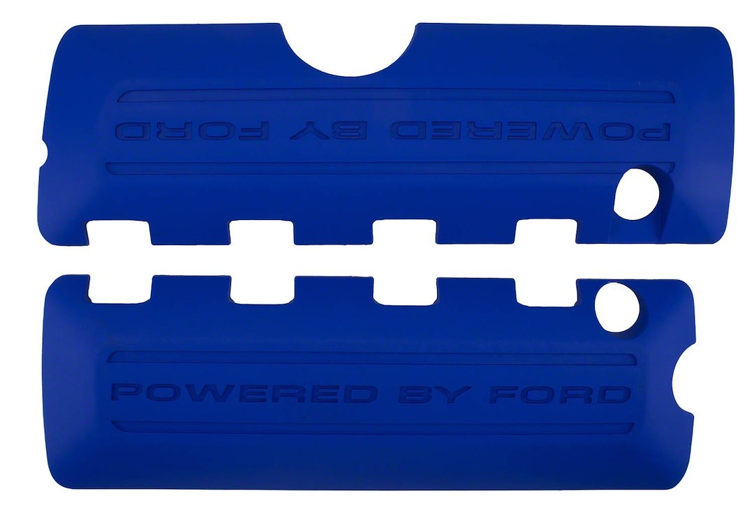 Ford Ignition Coil Cover, Blue, Powered by Ford Logo, Not for Sale on Pollution Control Vehicles – M-6P067-M50B