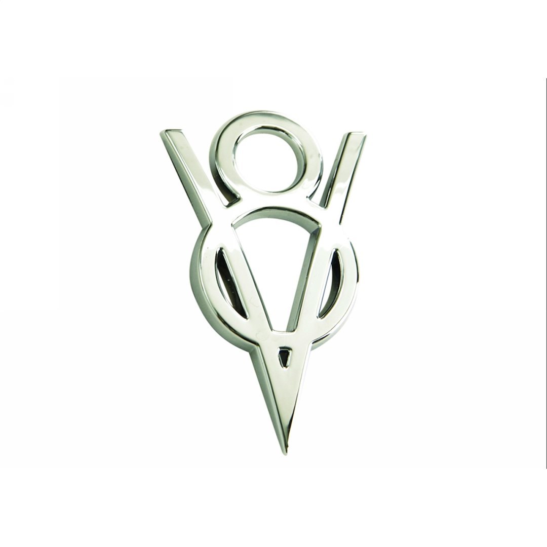 Ford Emblem, Vintage V8 Logo, Chrome, Plastic, Not for Sale on Pollution Control Vehicles – M-7843-V8