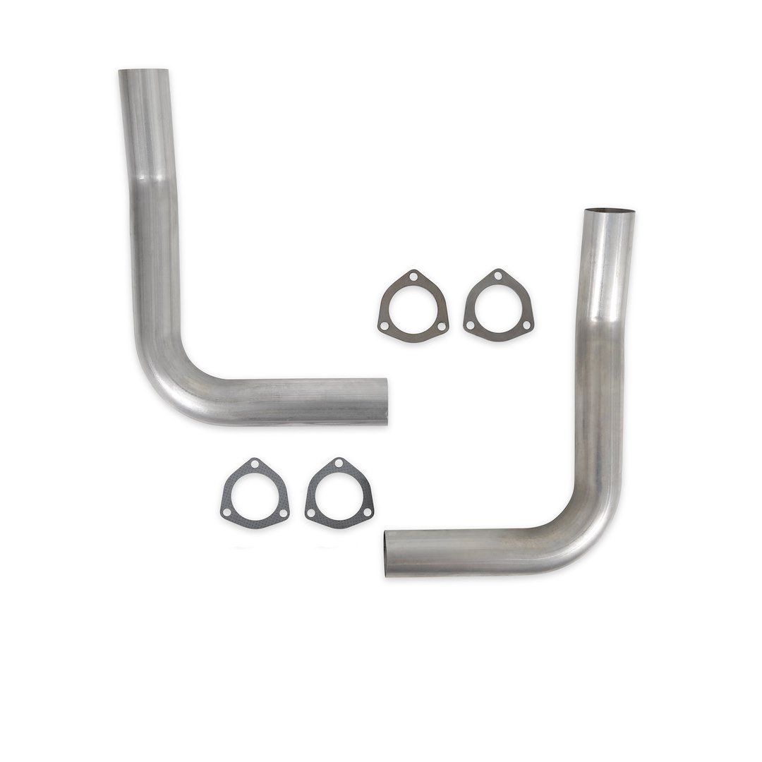Flow Tech Exhaust Pipe Header, Hugger Toobs, 2-1/2 Inch Diameter, Stainless Steel, With 3 Bolt Flanged Inlet/Slip Fit Outlet – 10010FLT