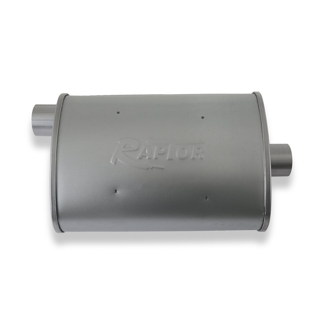 Flow Tech Exhaust Muffler, Raptor ™, 10 Inch Width X 4-1/2 Inch Height Aluminized Steel Case, Single 2 Inch Center Inlet – 50050FLT