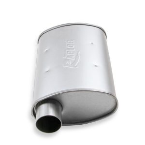 Flow Tech Exhaust Muffler, Raptor ™, 10 Inch Width X 4-1/2 Inch Height Aluminized Steel Case, Single 2-1/2 Inch Center Inlet – 50052FLT