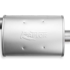 Flow Tech Exhaust Muffler, Raptor ™, 10 Inch Width X 4-1/2 Inch Height Aluminized Steel Case, Single 2-1/2 Inch Center Inlet – 50052FLT