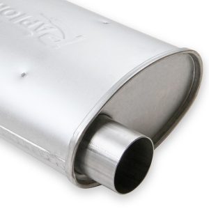Flow Tech Exhaust Muffler, Raptor ™, 10 Inch Width X 4-1/2 Inch Height Aluminized Steel Case, Single 2-1/2 Inch Center Inlet – 50052FLT