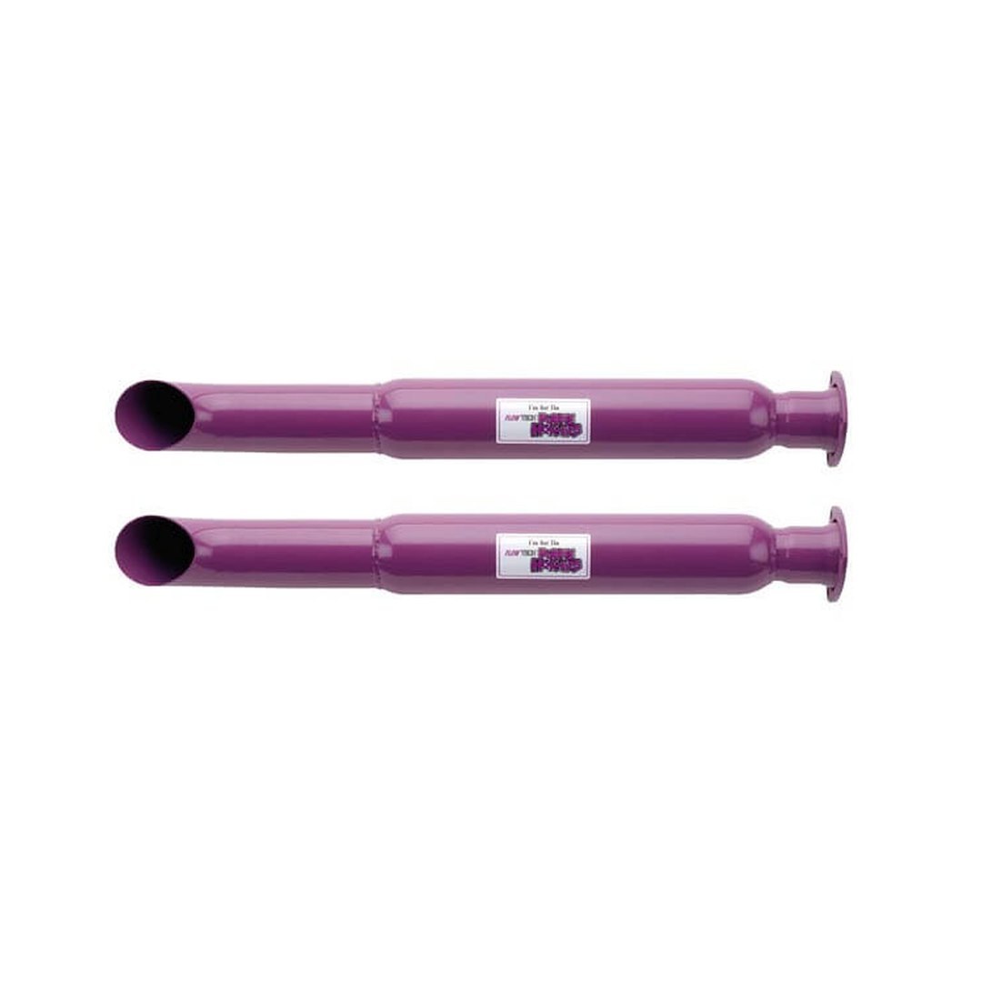 Flow Tech Exhaust Muffler, Purple Hornies, 3-1/2 Inch Diameter Steel Case, Single 3 Inch Center Inlet, Single 3 Inch Outlet – 50232FLT