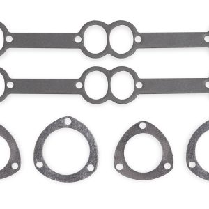 Flow Tech Exhaust Header Gasket, P73 Ferroglass, 2 Exhaust Header Flange Gaskets/ 2 Exhaust Header Collector Gaskets, 2-1/2 Inch Port Size – 99161FLT
