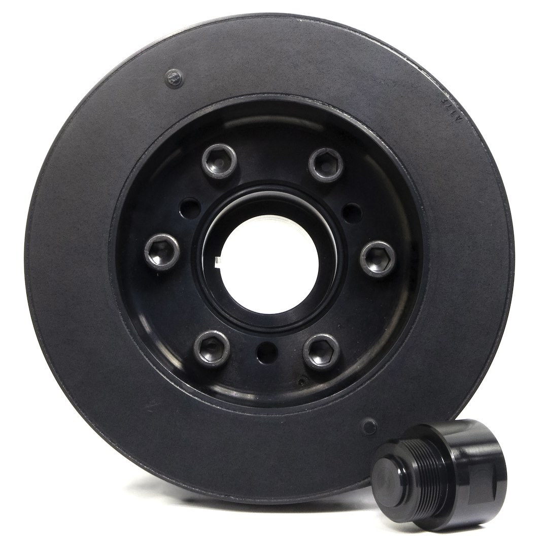 Fluiddamper Harmonic Balancer, Ford Powerstroke Early 7.3L, 7-1/4 Inch Diameter, 2 Piece Liquid Silicone Filled with Fan Spacer – 720221