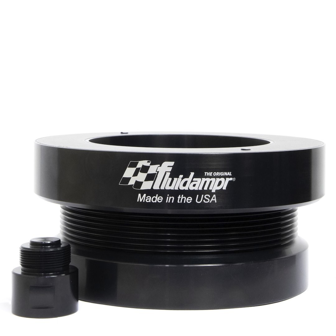 Fluiddamper Harmonic Balancer, Ford Powerstroke Early 7.3L, 7-1/4 Inch Diameter, 2 Piece Liquid Silicone Filled with Fan Spacer – 720221