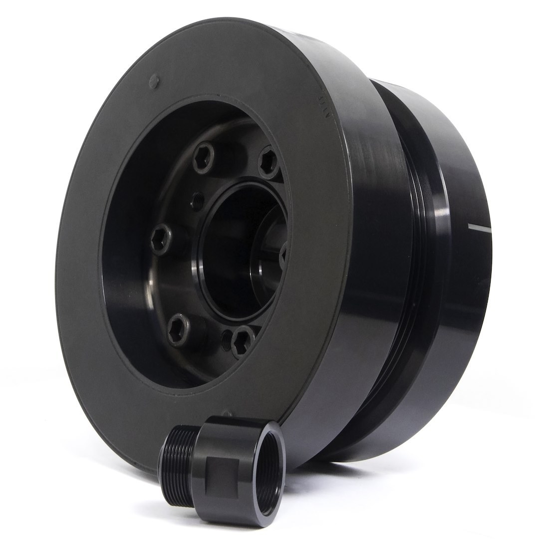 Fluiddamper Harmonic Balancer, Ford Powerstroke Early 7.3L, 7-1/4 Inch Diameter, 2 Piece Liquid Silicone Filled with Fan Spacer – 720221