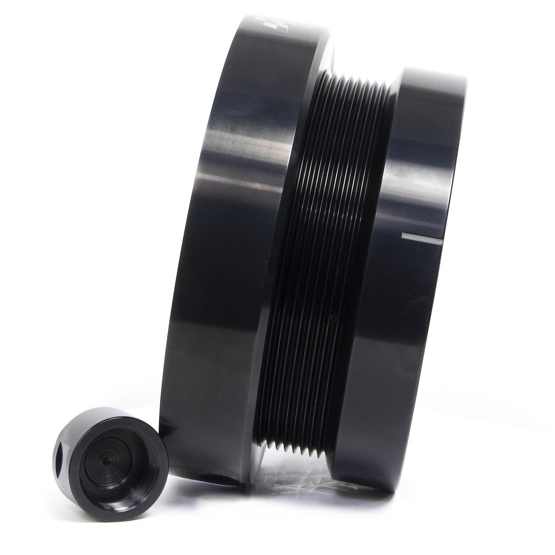 Fluiddamper Harmonic Balancer, Ford Powerstroke Early 7.3L, 7-1/4 Inch Diameter, 2 Piece Liquid Silicone Filled with Fan Spacer – 720221