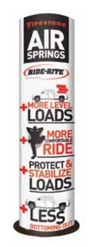Firestone Ride-Rite Point of Purchase Display, Ride Rite Air Springs, Pop Up, 20 Inches Wide X 60 Inches Tall – 9975