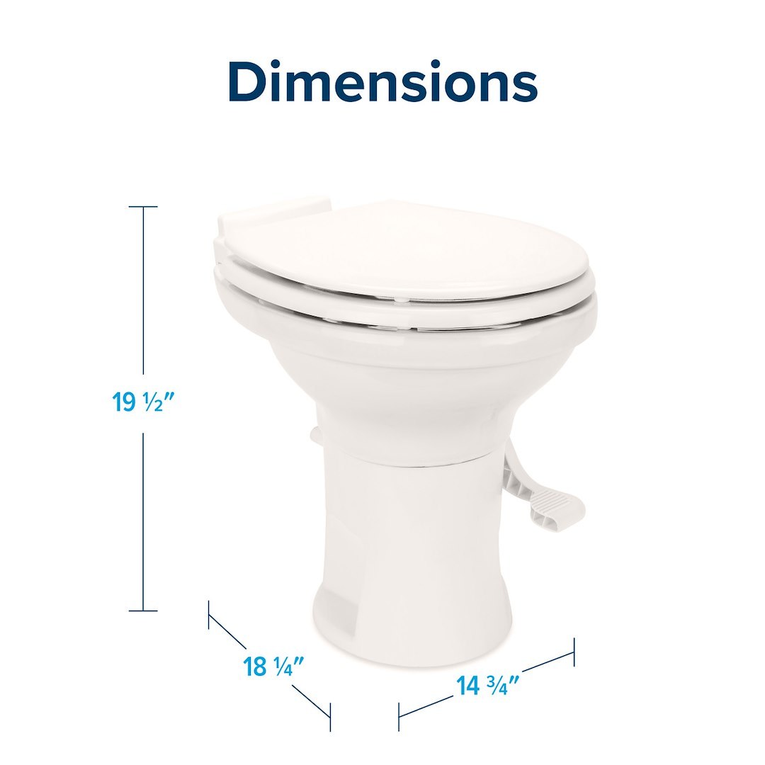 Fabtech Toilet, High Profile, Round Seat with 18 Inch Seat Height, Slow Close Wood Seat and Lid, Pedal Flush Control, Full Bowl Flush – FTLUBE