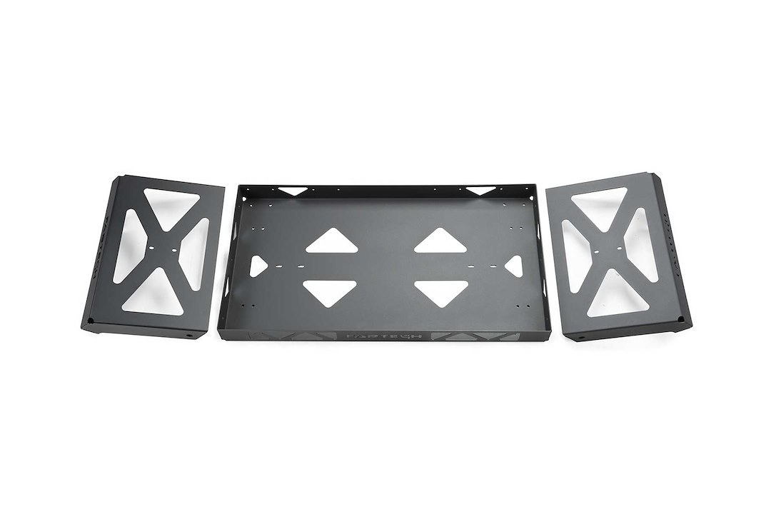 Fabtech Bed Cargo Rack, 150 Pound Capacity, Bolt on, Black, Steel, Without Tool Box Mounting Kit, Non-Adjustable – FTS24256