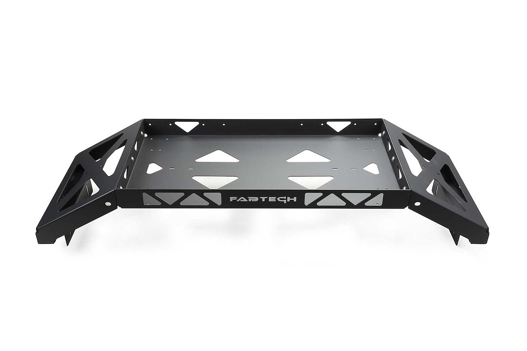Fabtech Bed Cargo Rack, 150 Pound Capacity, Bolt on, Black, Steel, Without Tool Box Mounting Kit, Non-Adjustable – FTS24256