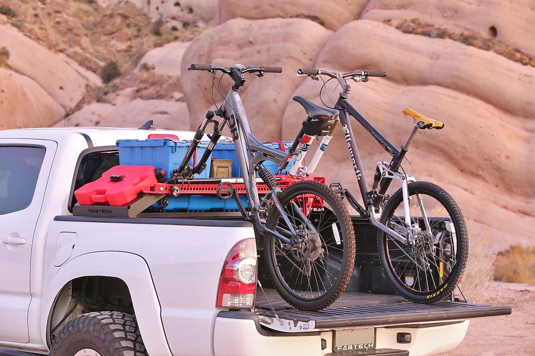 Fabtech Bike Rack, Bed Rack Mount, Holds 1 Bike, Fork Mount, Without Lock, Black, Aluminum – FTS24263