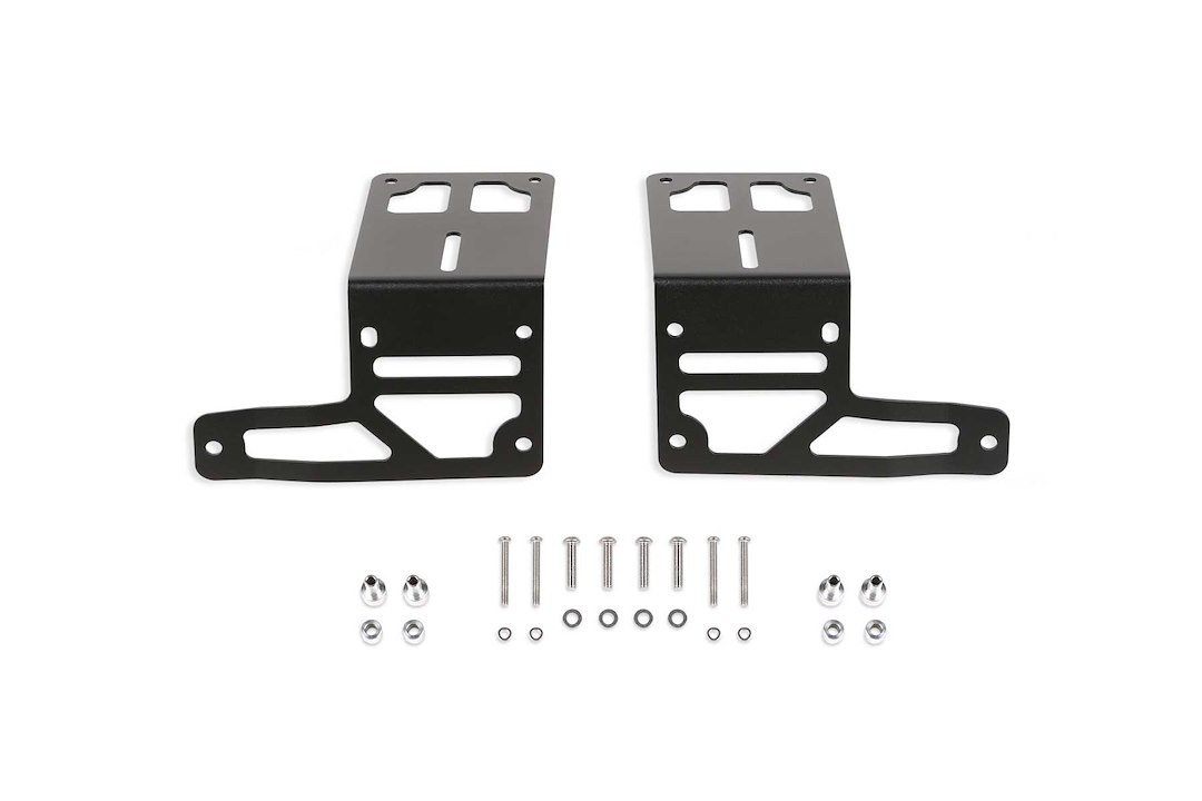 Fabtech Driving/ Fog Light Mounting Bracket, Cowl Mount, Powder Coated, Mounts One Light Each, Black, Steel, Set of 2 – FTS24269