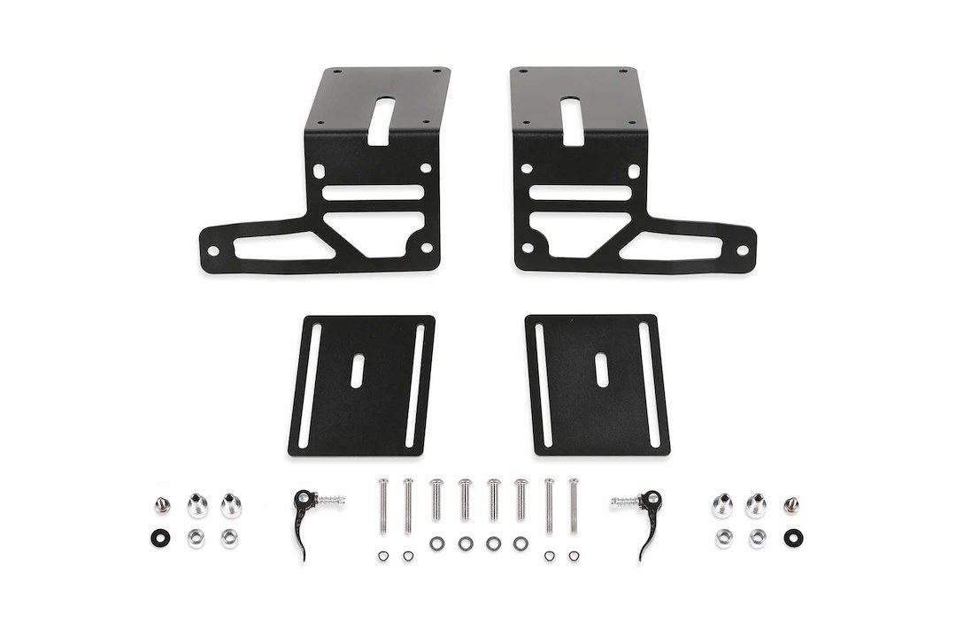 Fabtech Driving/ Fog Light Mounting Bracket, Adjustable Cowl Mount, Powder Coated, Mounts One Light Each, Black, Steel, Set of 2 – FTS24270