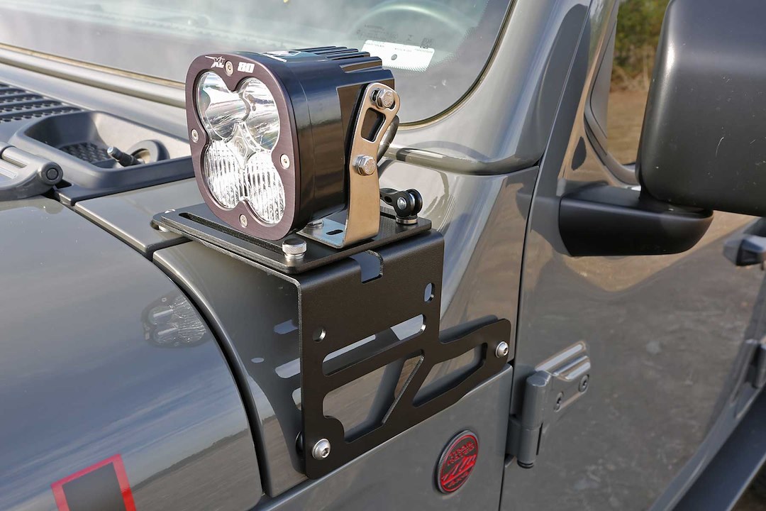 Fabtech Driving/ Fog Light Mounting Bracket, Adjustable Cowl Mount, Powder Coated, Mounts One Light Each, Black, Steel, Set of 2 – FTS24270