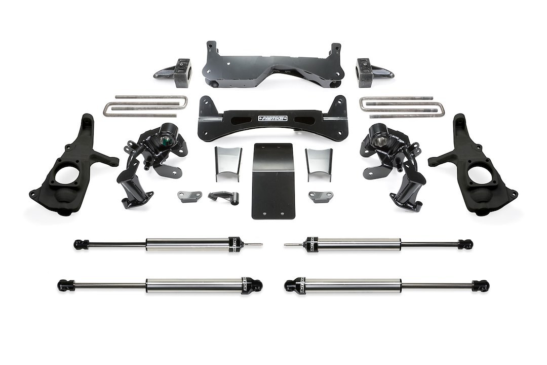 Fabtech Lift Kit Suspension, Dirt Logic SS, 6 Inch Front Lift, 4 Inch Rear Lift, With Front and Rear Dirt Logic SS Shock Absorbers – K1046DL