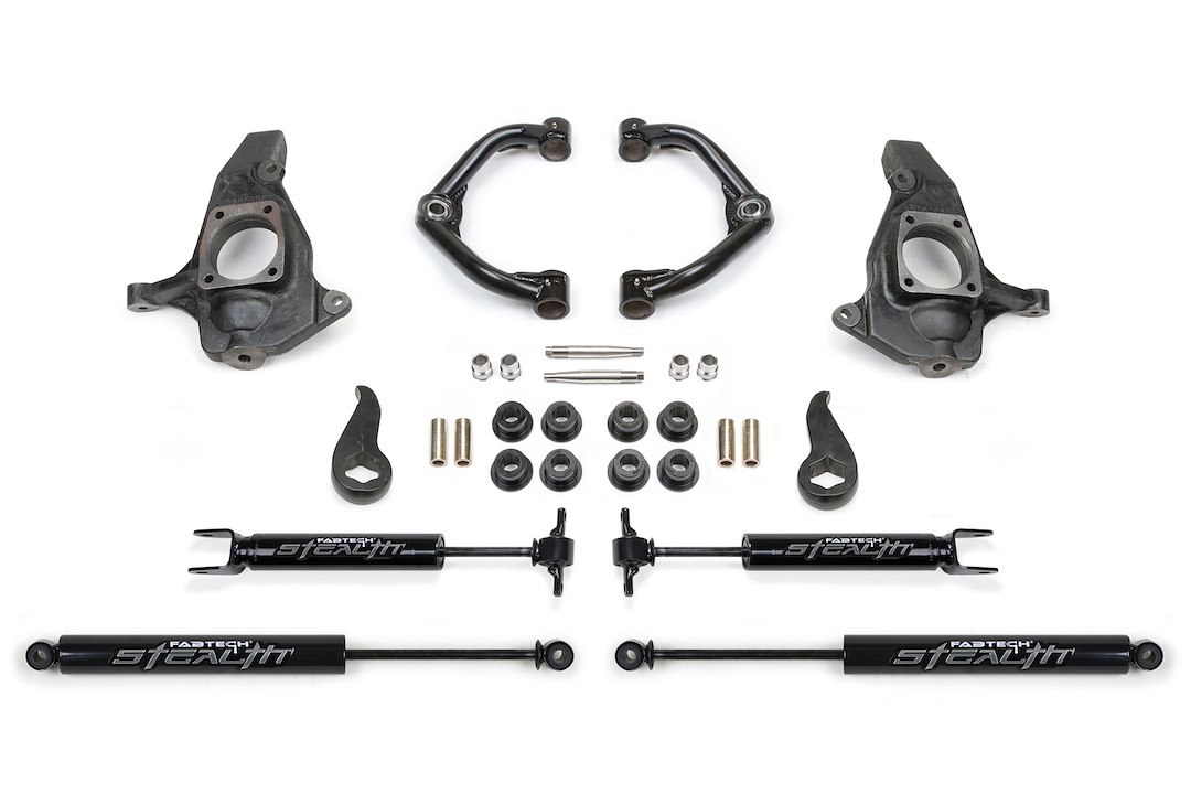 Fabtech Leveling Kit Suspension, Stealth Series, 3-1/2 Inch Lift, With Front and Rear Stealth Shock Absorbers – K1064M