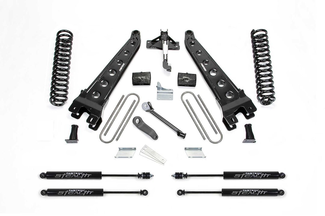 Fabtech Lift Kit Suspension, Stealth Series, 6 Inch Front Lift, 4 Inch Rear Lift, With Front and Rear Stealth Shock Absorbers – K2119M