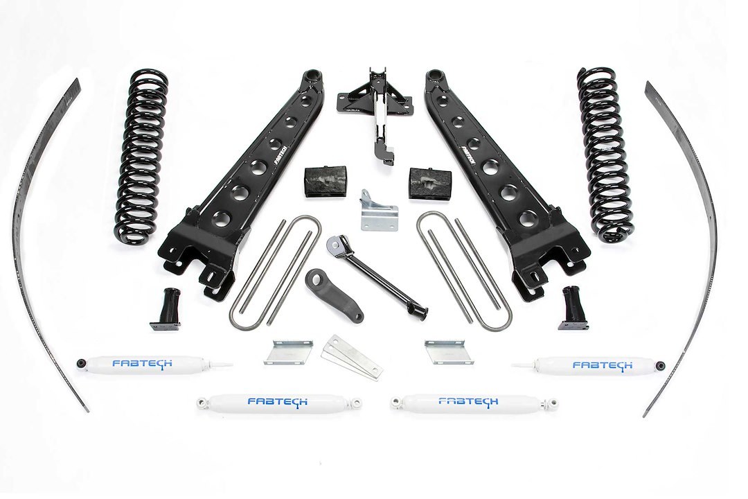 Fabtech Lift Kit Suspension, Radius Arm System, 8 Inch Front Lift, 6 Inch Rear Lift, With Front and Rear Performance Shock Absorbers – K2123
