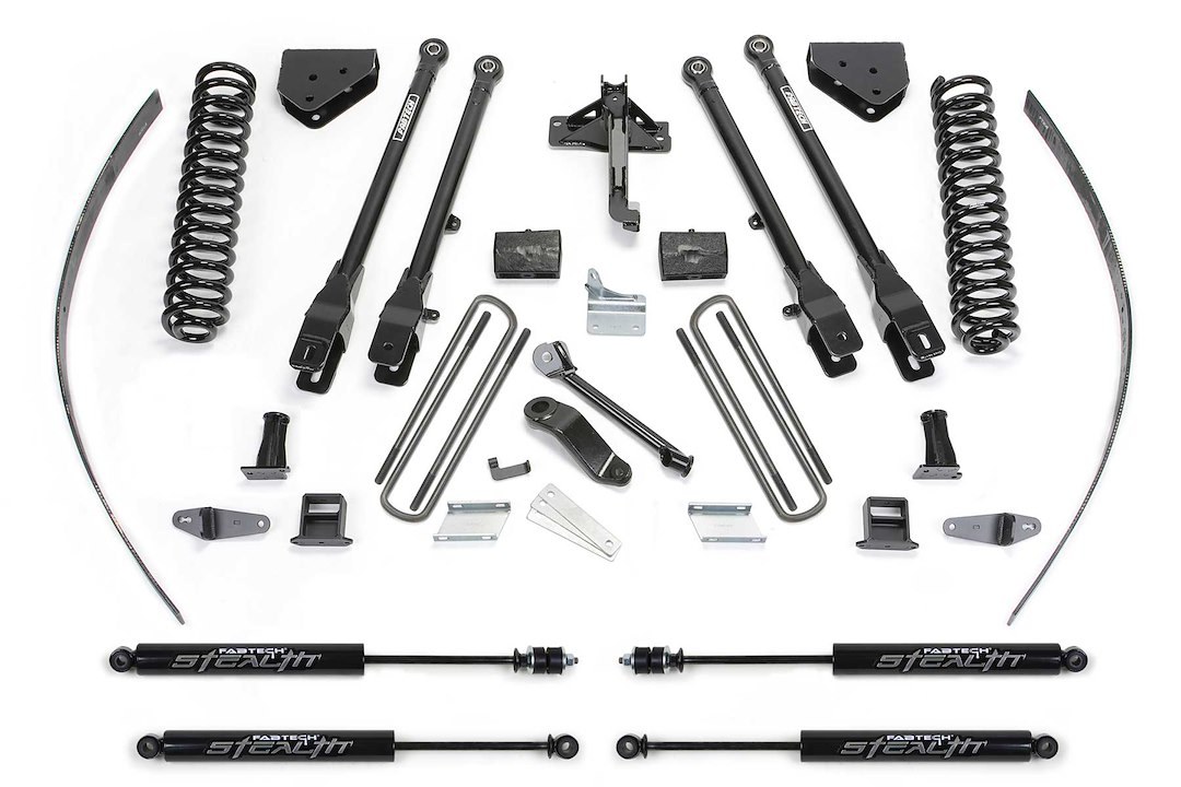 Fabtech Lift Kit Suspension, Stealth Series, 8 Inch Front Lift, 6 Inch Rear Lift, With Front and Rear Stealth Shock Absorbers – K2125M