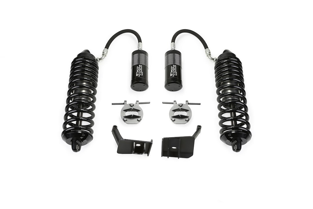 Fabtech Coil Over Shock Absorber, Dirt Logic 4.0 ™, Non Adjustable Valving, 6 Inch Lift, Single Flat End Coil Spring, Black – K2272DL