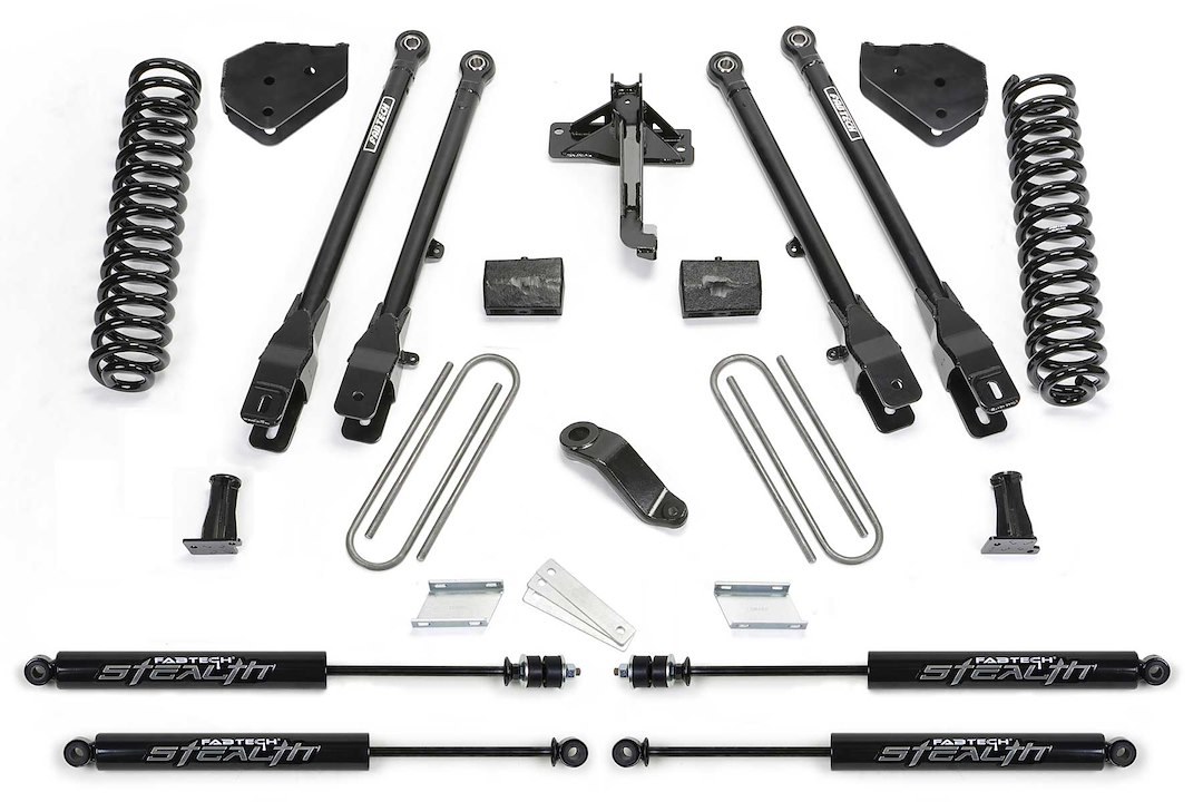 Fabtech Lift Kit Suspension, Stealth Series, 6 Inch Front Lift, 6 Inch Rear Lift, With Front and Rear Stealth Shock Absorbers – K2284M