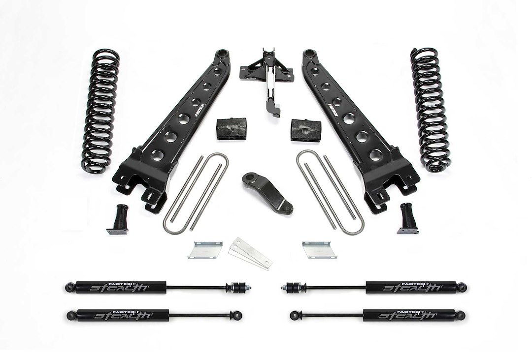 Fabtech Lift Kit Suspension, Stealth Series, 6 Inch Front Lift, 6 Inch Rear Lift, With Front and Rear Stealth Shock Absorbers – K2304M