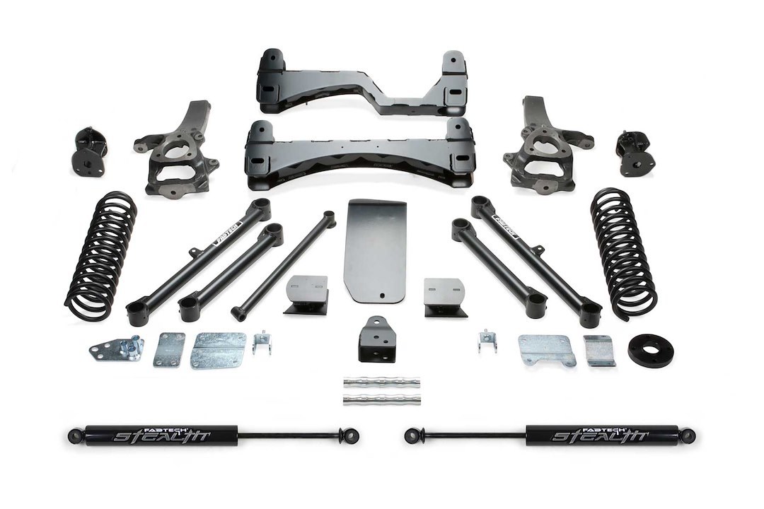 Fabtech Lift Kit Suspension, Stealth Series, 6 Inch Front Lift, 6 Inch Rear Lift, With Rear Stealth Shock Absorbers – K3055M