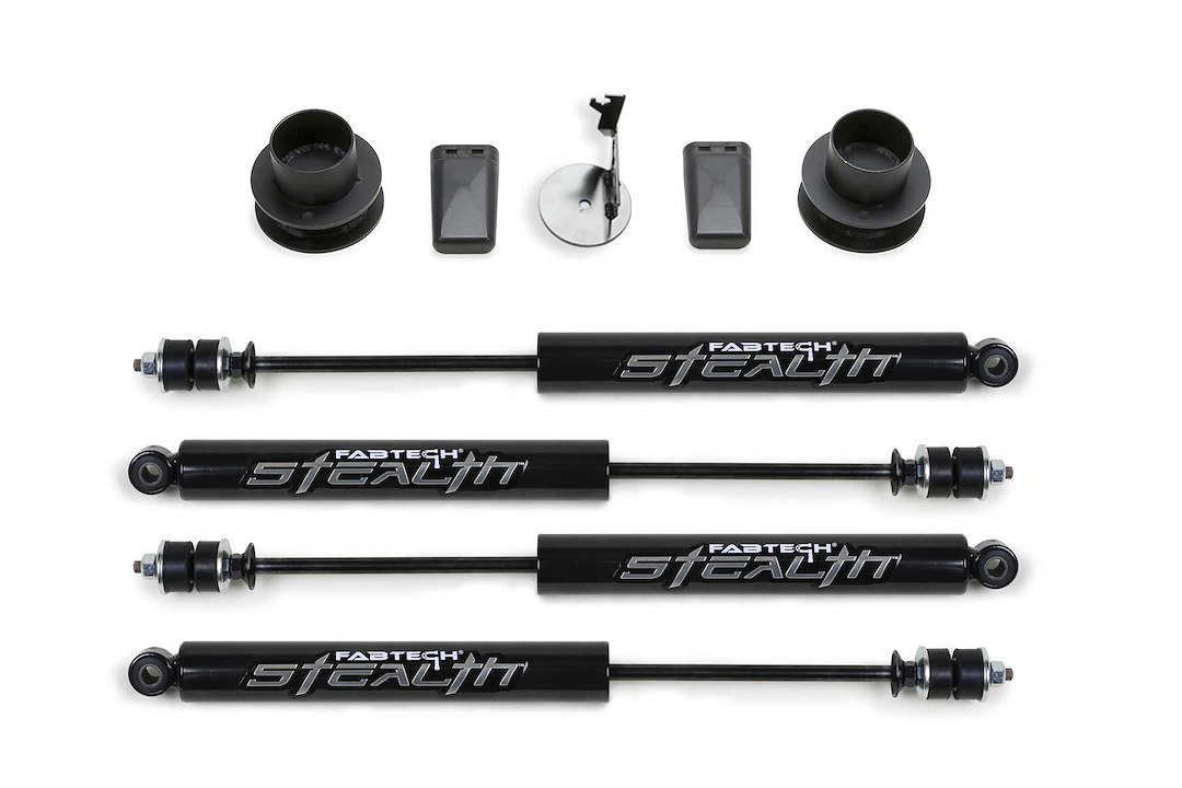 Fabtech Leveling Kit Suspension, Stealth, 2-1/2 Inch Lift, Coil Spring Spacers – K3191M