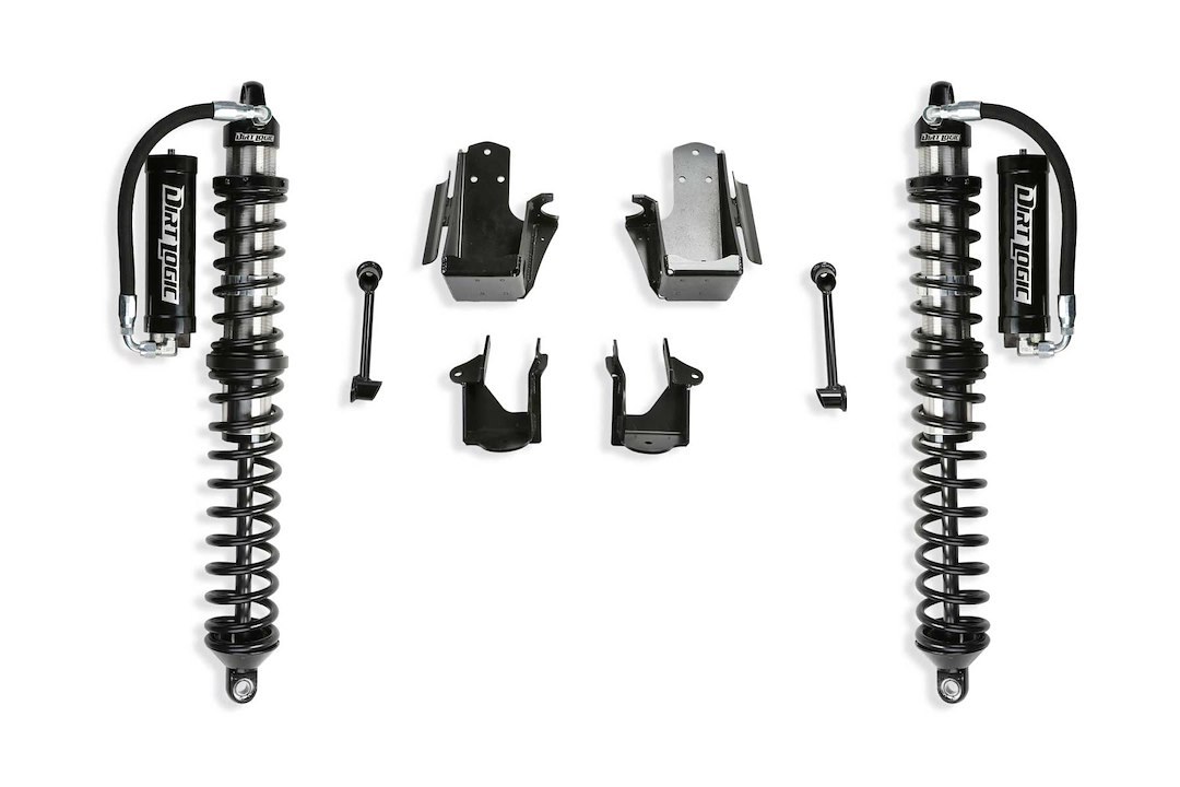Fabtech Coil Over Shock Absorber, Dirt Logic 2.5 Adjustable Coilover System, 3 Inch Lift, Coil Over Shocks – K4211DL
