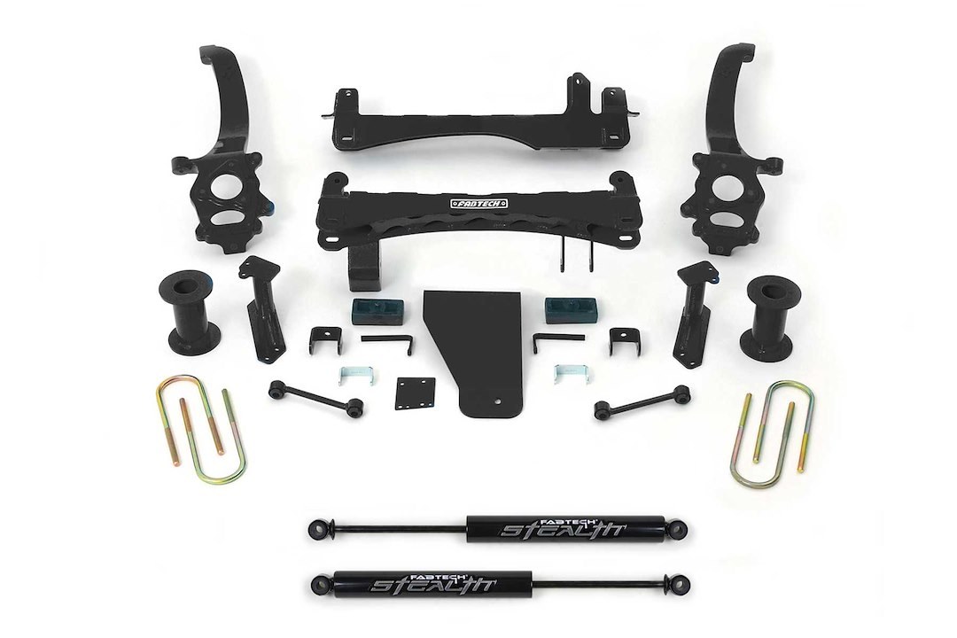 Fabtech Lift Kit Suspension, Basic, 6 Inch Front Lift, 6 Inch Rear Lift, With Rear Stealth Shock Absorbers – K6012M